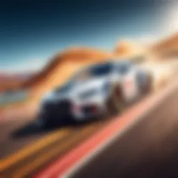 Racing car on a dynamic track