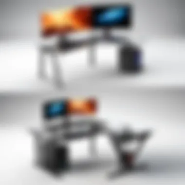Comparison of various two-tier gaming desk types