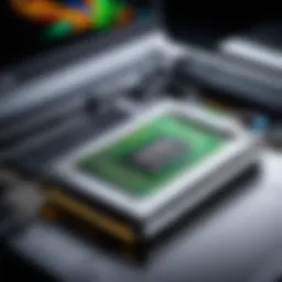 A sleek USB GPU connected to a laptop, showcasing enhanced graphics capabilities.