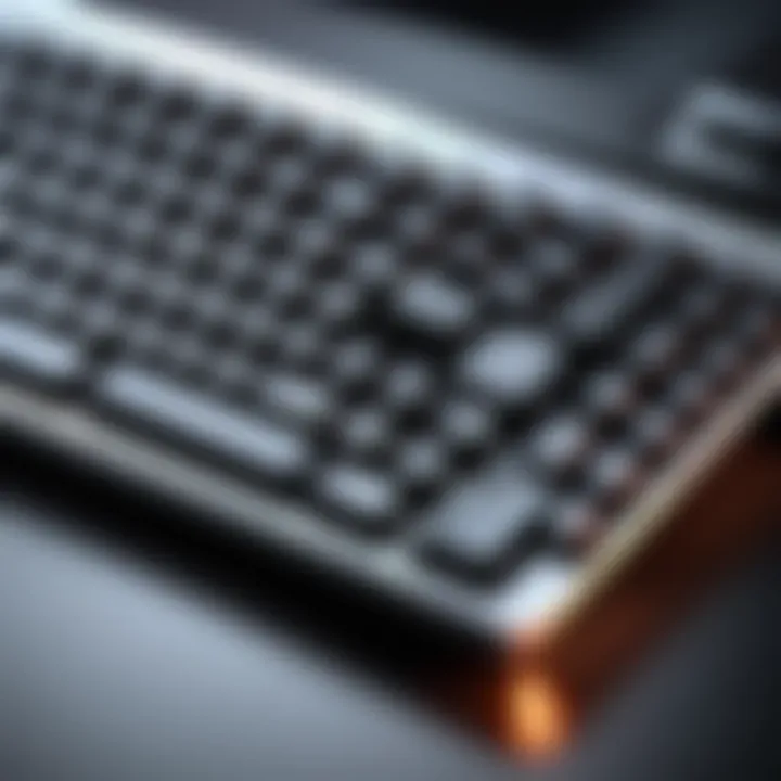 Wireless keyboard in a modern workspace setting