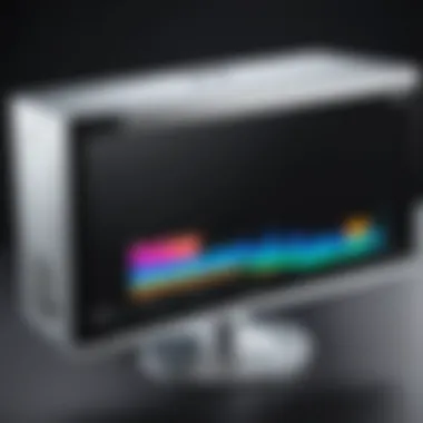 Close-up of a 4K monitor's features and ports.