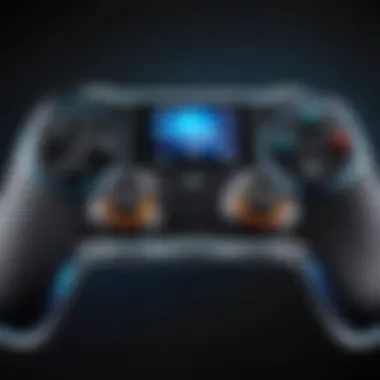 Close-up of advanced features on a modern Bluetooth gamepad