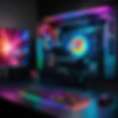 RGB Gaming Desktop Aesthetics Image of a gaming desktop with RGB lighting