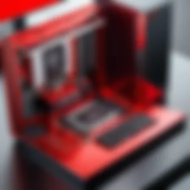 High-performance components in red prebuilt PCs