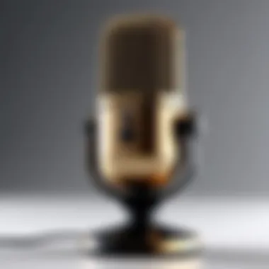 High-tech desktop microphone with advanced features