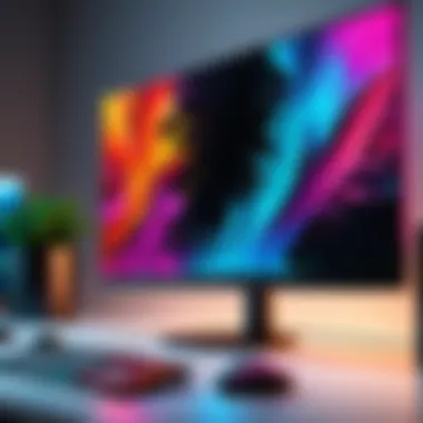 Vibrant Gaming Monitor A modern gaming monitor showcasing vibrant colors and high resolution