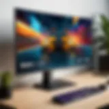 A sleek gaming monitor showcasing vivid graphics