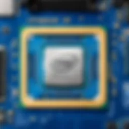 A detailed view of an Intel motherboard showcasing its advanced chipset.