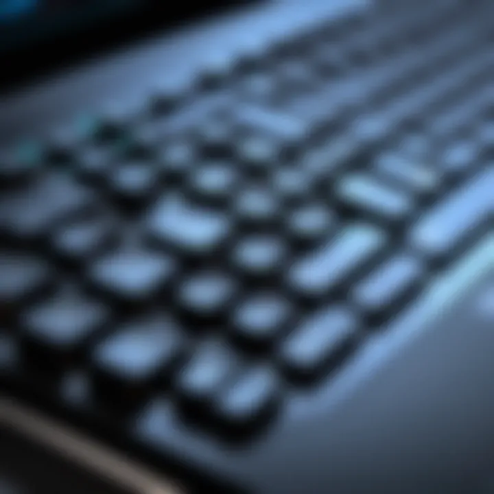 Close-up of laptop keyboard and touchpad