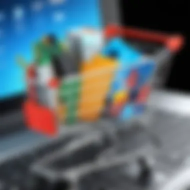 Close-up of a shopping cart filled with tech gadgets and promo code input field