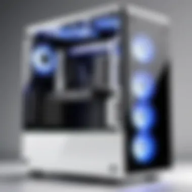 Modern White Tower PC Case with Tempered Glass Panels