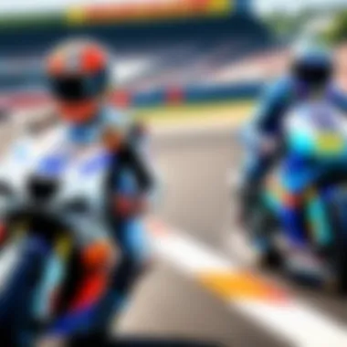 An engaging multiplayer session in Moto GP with players competing