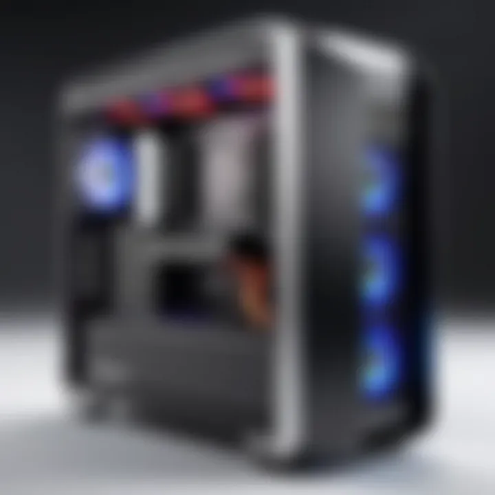 Stylish gaming case with efficient cable management and cooling systems