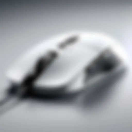 Sleek design of a white wireless gaming mouse