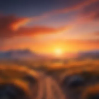 Majestic Sunset Views along the Oregon Trail Sunset over Oregon Trail Landscape