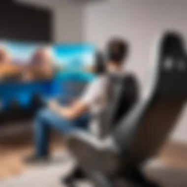 Engaged gamer experiencing immersive Playseat environment