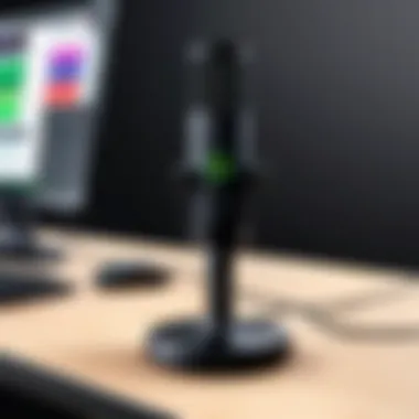 Performance demonstration of the Razer Seiren X microphone stand capturing high-quality audio.