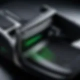 Close-up view of Razer Iskur lumbar support mechanism