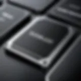 A close-up view of a solid-state drive highlighting its sleek design and advanced technology.