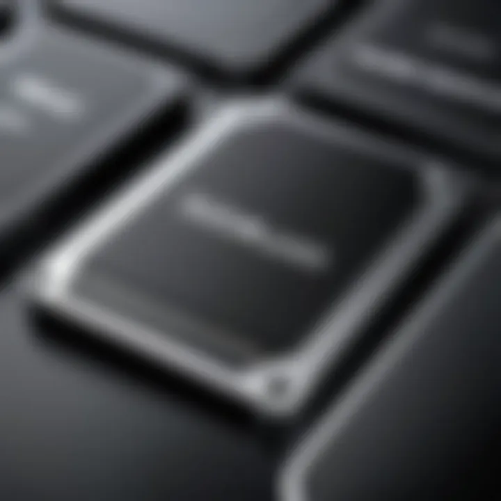 A close-up view of a solid-state drive highlighting its sleek design and advanced technology.