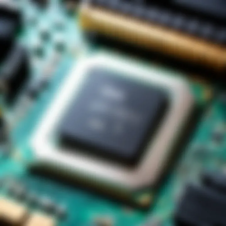 A close-up shot of a high-performance CPU on a motherboard