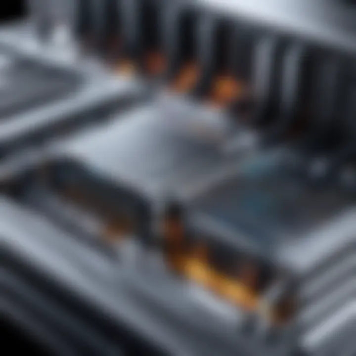 Cross-section of a cooling system showcasing airflow dynamics