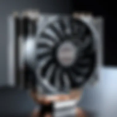 Innovative Silent CPU Cooler Design A sleek, modern CPU cooler designed for silent operation