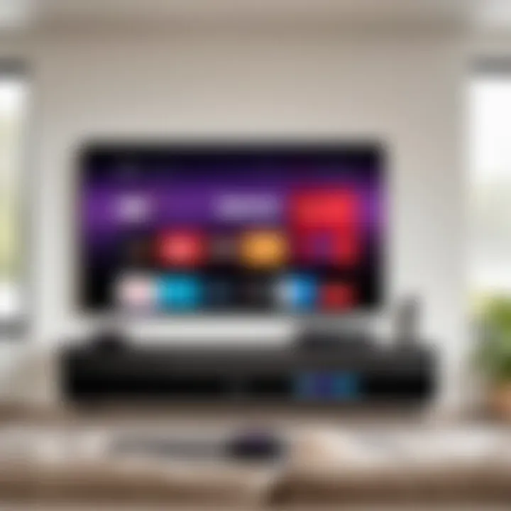 Sleek design of a 55-inch Roku TV in a modern living room