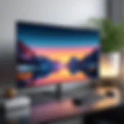 Sleek modern TV on desk