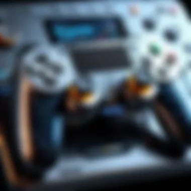 Digital artwork of a space-themed game controller