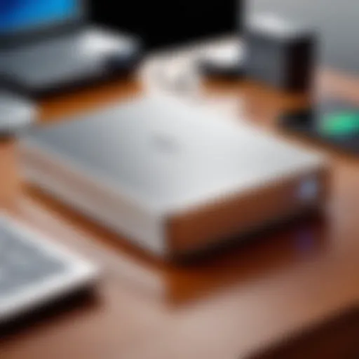 Stylish LaCie External Hard Drive on Desk