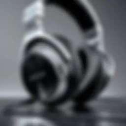 Close-up of high-quality wired headphones