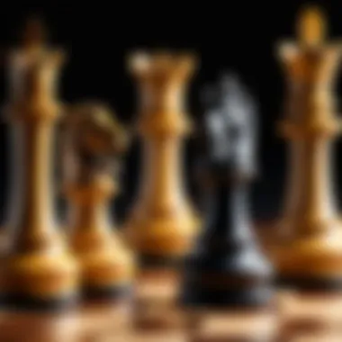 Craftsmanship of Chess Pieces A close-up of chess pieces showcasing their design and craftsmanship