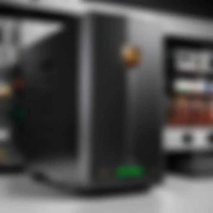 Technological advancements in UPS systems highlighted in a futuristic setup.