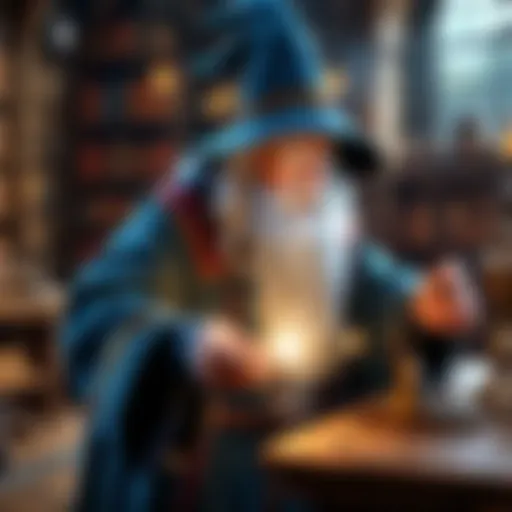 A depiction of a wizard casting an unlocking spell