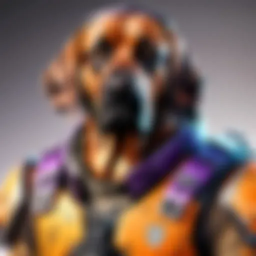 An artistic representation of the Bloodhound character in Apex Legends wearing the Twitch Prime skin.