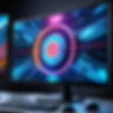 Close-up view of a high refresh rate gaming monitor displaying vibrant graphics.