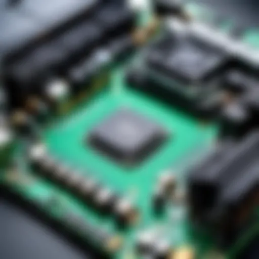 Detailed diagram of a GPU server motherboard highlighting key components