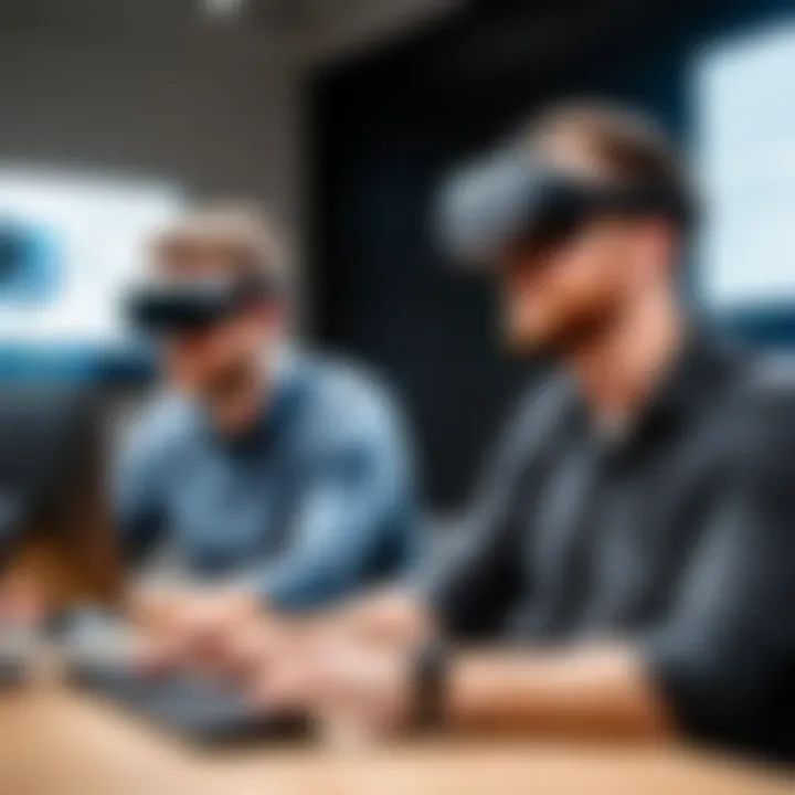 Oculus employees engaged in a user experience testing session