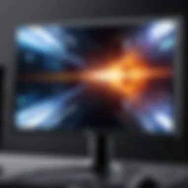 High-Performance Gaming Monitor with 144 Hz Refresh Rate Close-up of a high-performance gaming monitor showcasing a 144 Hz refresh rate