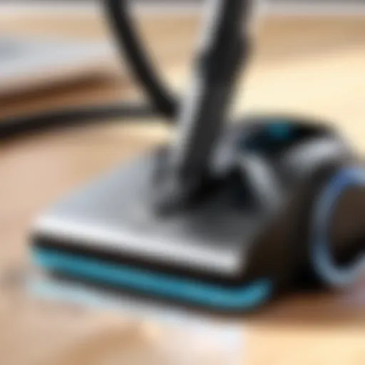 Close-up view of a computer vacuum in action