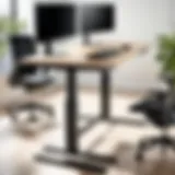 A sleek Vari desk showcasing its adjustable height features