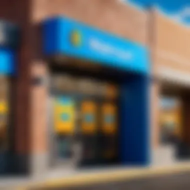 Sophisticated Walmart store facade with discount code signage