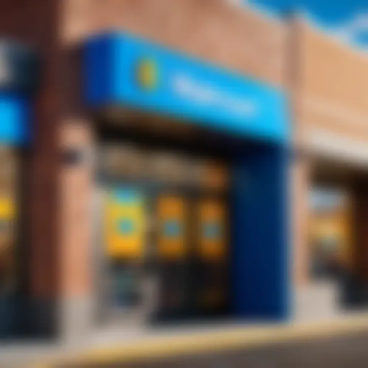 Sophisticated Walmart store facade with discount code signage