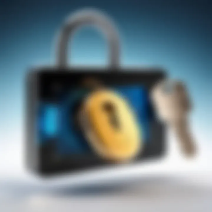 Dynamic visual of a key unlocking a virtual padlock, illustrating access to exclusive deals