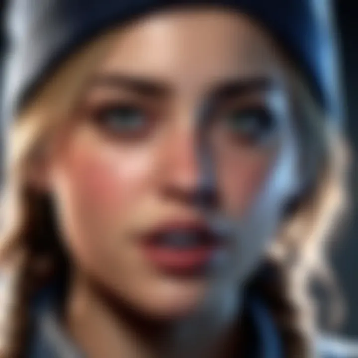 A close-up of the character Emily in a tense moment, emphasizing character emotions.