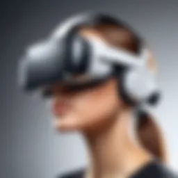 A sleek virtual reality headset showcasing advanced technology.