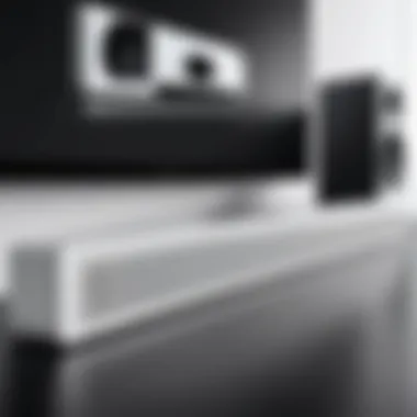 White soundbar emphasizing minimalist design in PC setup