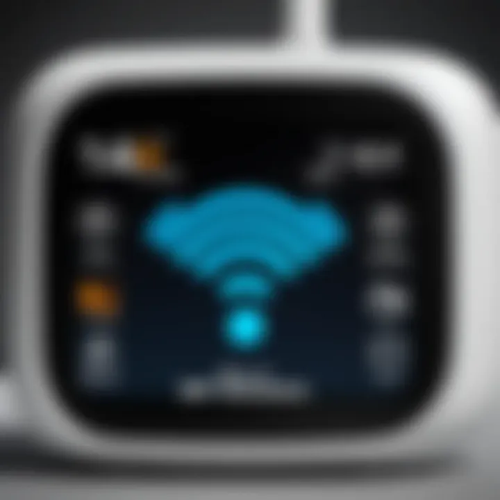 Wi-Fi signal strength indicator on a 2.4 GHz router