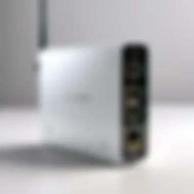 Close-up of WiFi extender device showcasing Ethernet ports